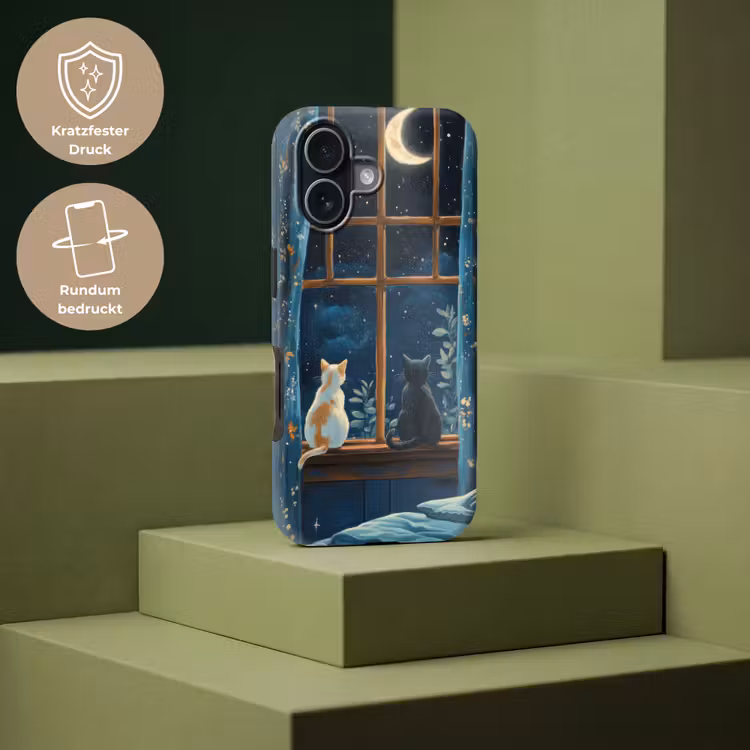 Kat - Sterrenhemel - Blauw Toughcase MagSafe Apple iPhone 17 klein -USP_PrintM_DE