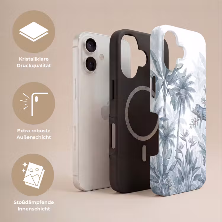 Kat - Tropisch bos - Modern - Grijs Toughcase MagSafe Apple iPhone 17 klein -USP_Lagen_DE