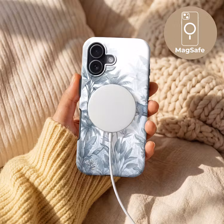 Kat - Tropisch bos - Modern - Grijs Toughcase MagSafe Apple iPhone 17 klein -USP_MagsafeV
