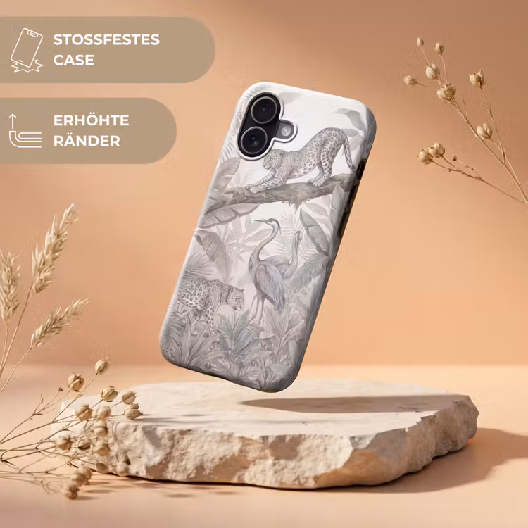 Kat - Vogel - Jungle - Illustratie - Dieren Toughcase MagSafe Apple iPhone 17 klein -USP_RandenV_DE