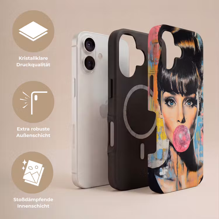 Kauwgom - Vrouw - Penseelstreken - Modern Toughcase MagSafe Apple iPhone 17 klein -USP_Lagen_DE