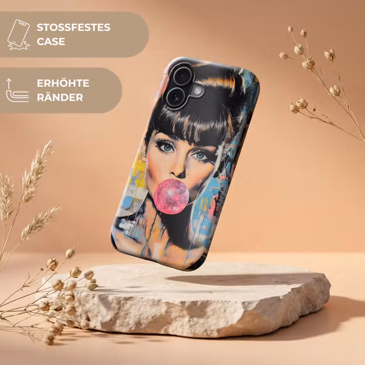 Kauwgom - Vrouw - Penseelstreken - Modern Toughcase MagSafe Apple iPhone 17 klein -USP_RandenV_DE