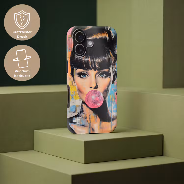Kauwgom - Vrouw - Penseelstreken - Modern Toughcase MagSafe Apple iPhone 17 klein -USP_PrintM_DE