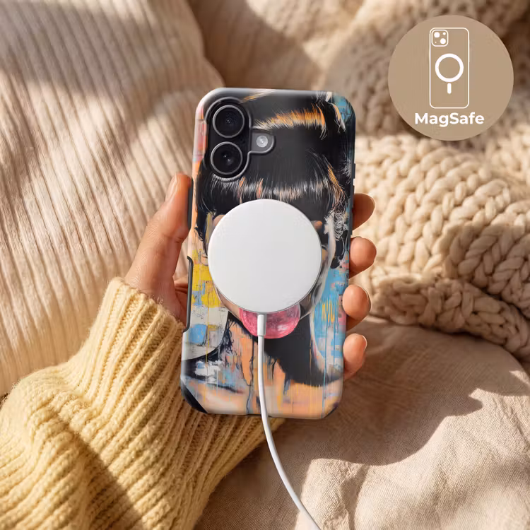 Kauwgom - Vrouw - Penseelstreken - Modern Toughcase MagSafe Apple iPhone 17 klein -USP_MagsafeV