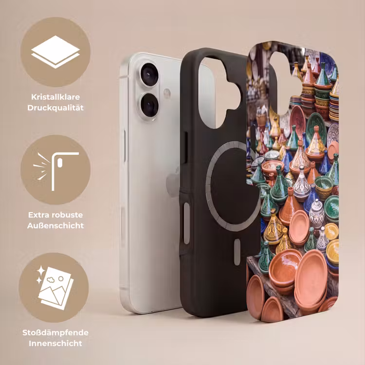 Handyhülle Toughcase - Keramik – Bunt – Muster - Aardewerk - Kleurrijk - Patroon Toughcase MagSafe Apple iPhone 17 klein