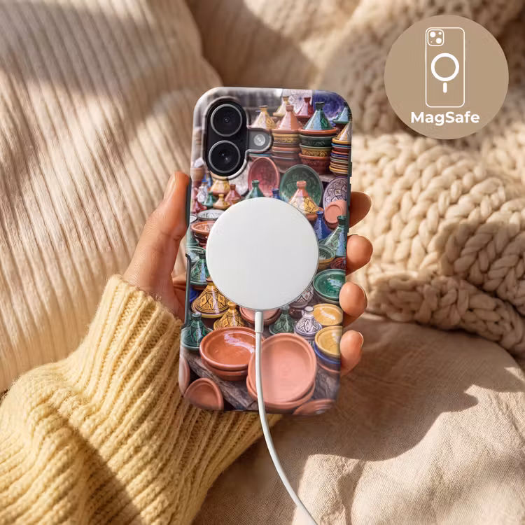 Handyhülle Toughcase - Keramik – Bunt – Muster - Aardewerk - Kleurrijk - Patroon Toughcase MagSafe Apple iPhone 17 klein