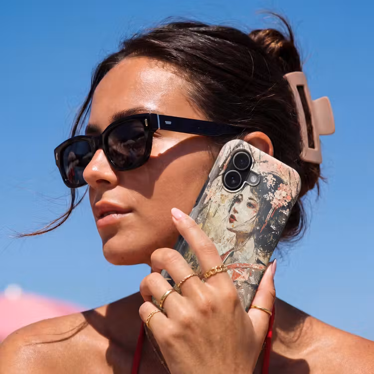 Kimono - Vrouw - kersenbomen Toughcase MagSafe Apple iPhone 17 klein -Sfeer2V