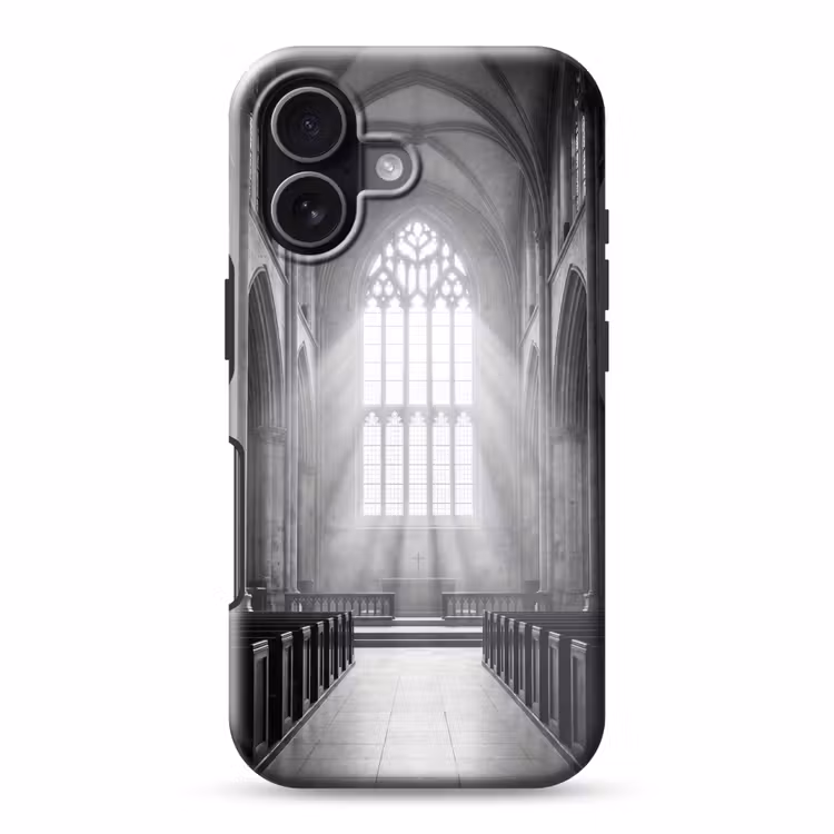Kerk - Interieur - Lichtstralen - Architectuur - Klassiek Toughcase MagSafe Apple iPhone 17 klein -3d