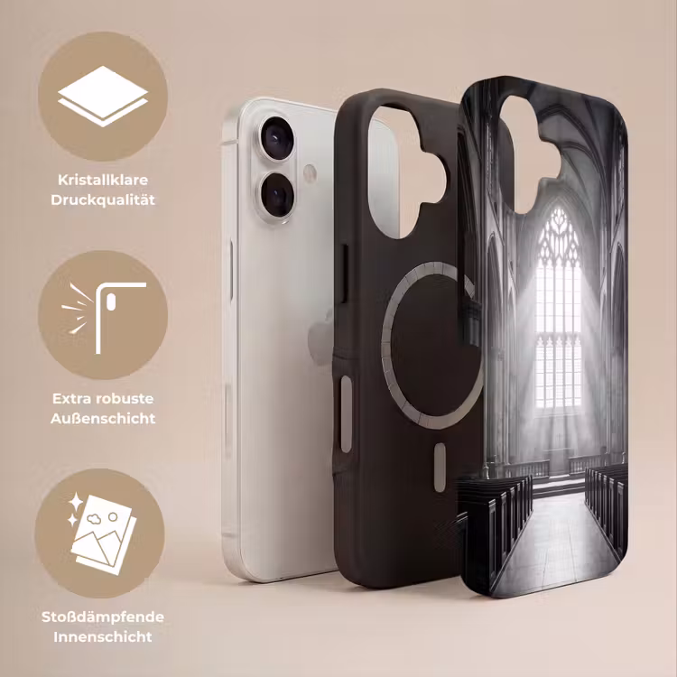 Kerk - Interieur - Lichtstralen - Architectuur - Klassiek Toughcase MagSafe Apple iPhone 17 klein -USP_Lagen_DE