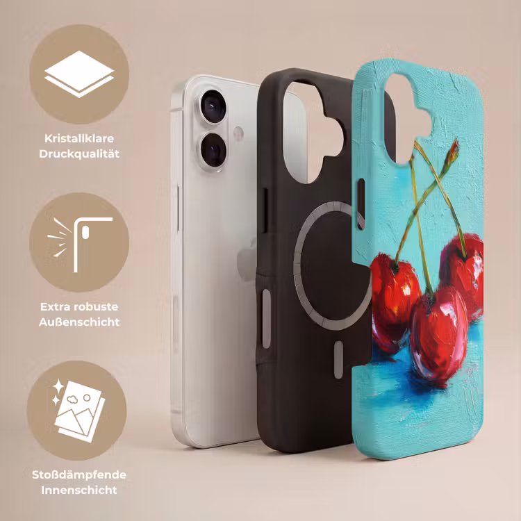 Kersen - Rood - Drie - Geverfd Toughcase MagSafe Apple iPhone 17 klein -USP_Lagen_DE