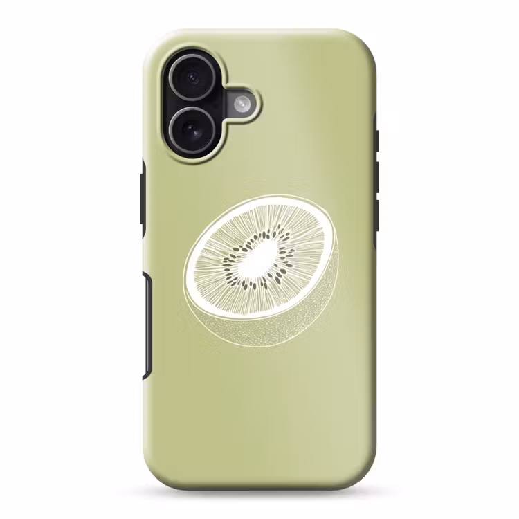 Kiwi - Lijntekening - Minimalistisch - Groen Toughcase MagSafe Apple iPhone 17 klein -3d