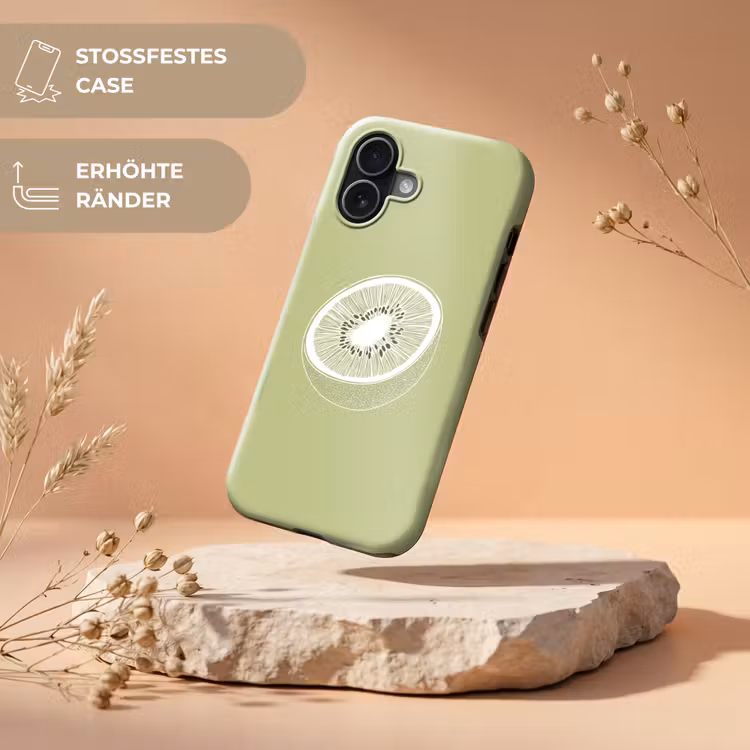 Kiwi - Lijntekening - Minimalistisch - Groen Toughcase MagSafe Apple iPhone 17 klein -USP_RandenV_DE