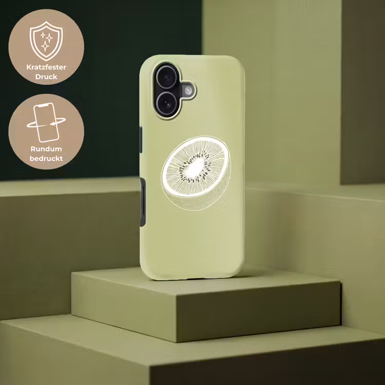 Kiwi - Lijntekening - Minimalistisch - Groen Toughcase MagSafe Apple iPhone 17 klein -USP_PrintM_DE
