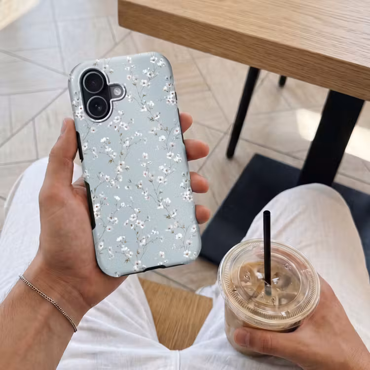 Klassiek - Bloemen - Blauw Toughcase MagSafe Apple iPhone 17 klein 1017 -Sfeer1M