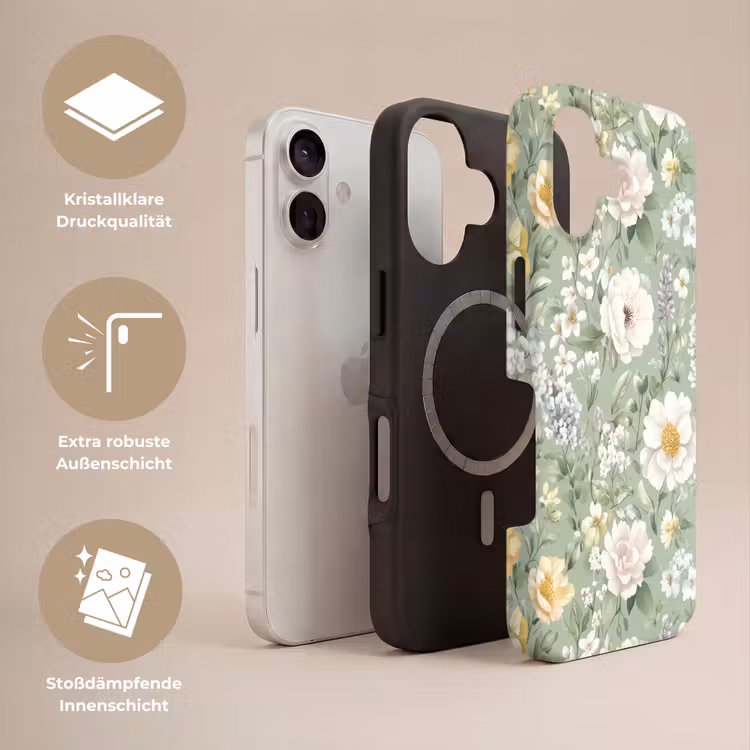 Klassiek - Bloemenpatroon - Kleurrijk Toughcase MagSafe Apple iPhone 17 klein 1017 -USP_Lagen_DE