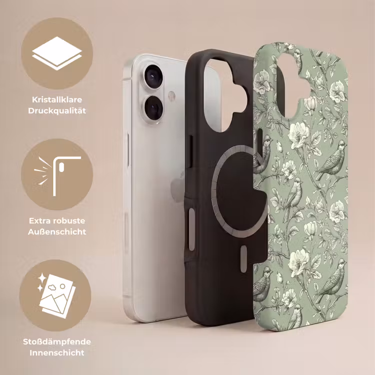 Klassiek - Botanisch - Groen Toughcase MagSafe Apple iPhone 17 klein 1017 -USP_Lagen_DE
