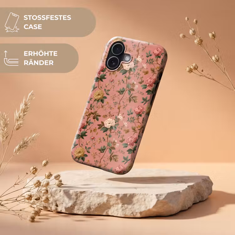 Klassiek - Botanisch - Roze Toughcase MagSafe Apple iPhone 17 klein 1017 -USP_RandenV_DE