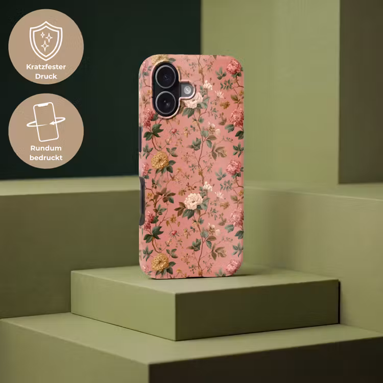 Klassiek - Botanisch - Roze Toughcase MagSafe Apple iPhone 17 klein 1017 -USP_PrintM_DE