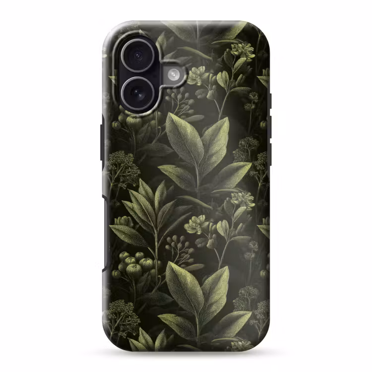 Klassiek - Donker - Botanisch - Planten Toughcase MagSafe Apple iPhone 17 klein 1017 -3d