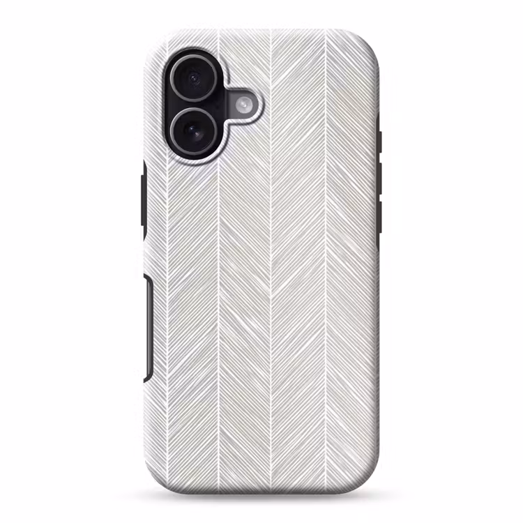 Klassiek - Visgraat - Grijs Toughcase MagSafe Apple iPhone 17 klein 1017 -3d
