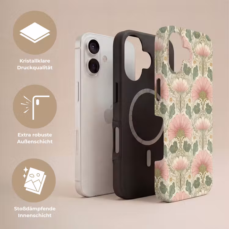 Klassiek - Patroon - Roze Toughcase MagSafe Apple iPhone 17 klein 1017 -USP_Lagen_DE