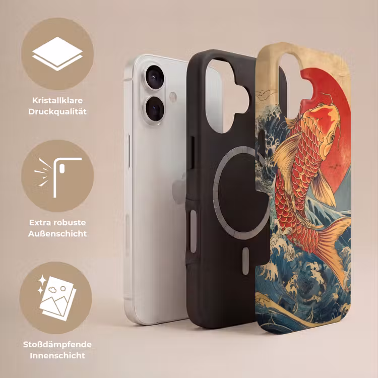 Koi - Zee - Golven - Zon Toughcase MagSafe Apple iPhone 17 klein -USP_Lagen_DE