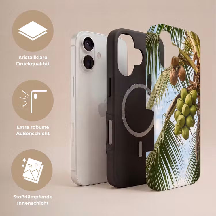 Kokosnoot - Boom - Tropisch - Natuur - Groen Toughcase MagSafe Apple iPhone 17 klein -USP_Lagen_DE