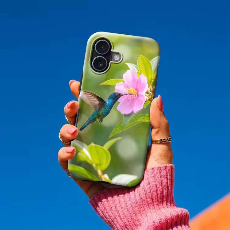 Kolibrie - Bloem - Natuur - Groen Toughcase MagSafe Apple iPhone 17 klein -Sfeer1V