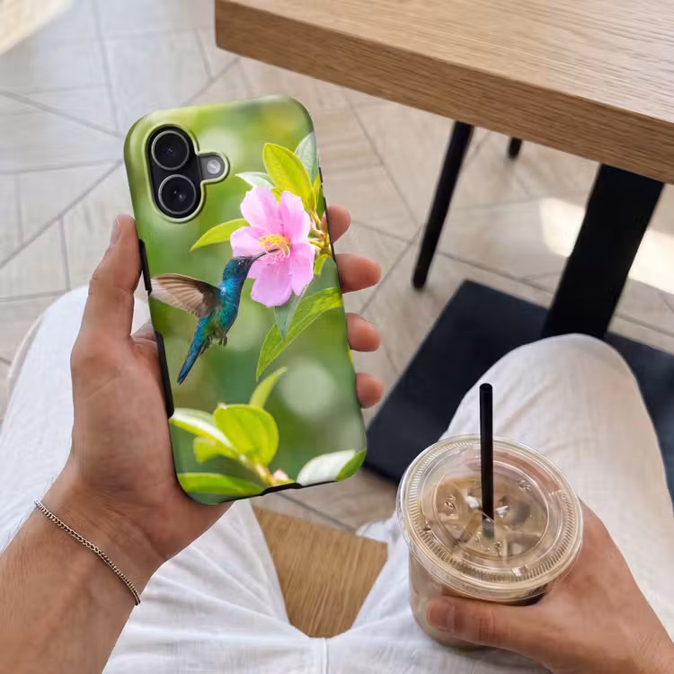Kolibrie - Bloem - Natuur - Groen Toughcase MagSafe Apple iPhone 17 klein -Sfeer1M