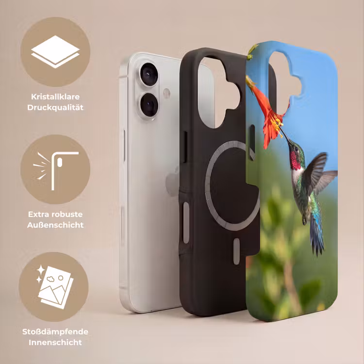 Kolibrie - Bloem - Natuur - Groen Toughcase MagSafe Apple iPhone 17 klein -USP_Lagen_DE