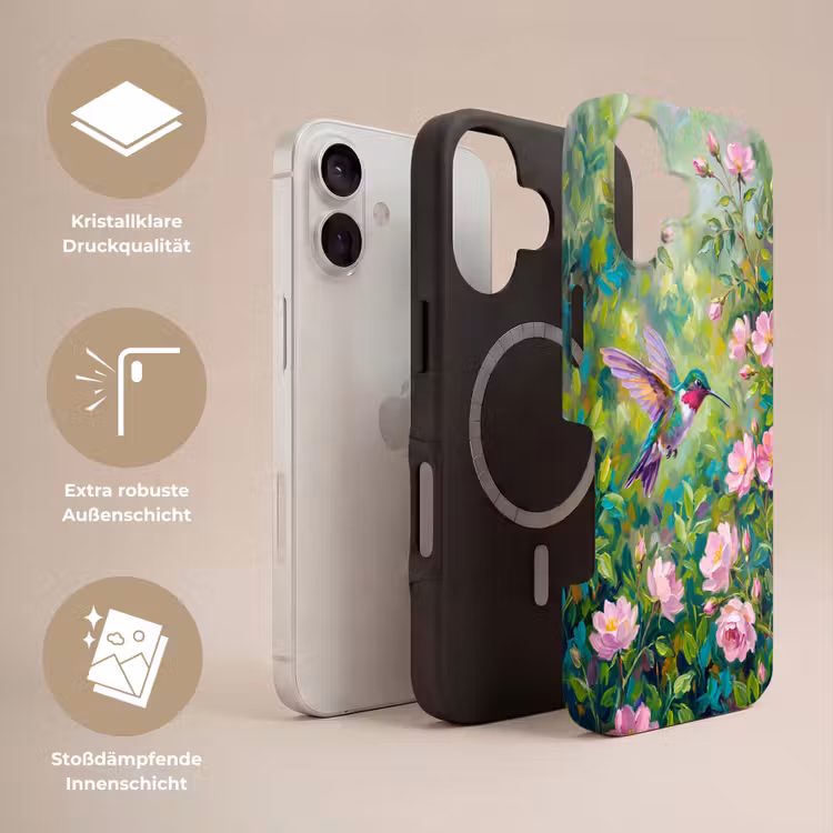 Kolibrie - Bloemen - Natuur - Kleurrijk Toughcase MagSafe Apple iPhone 17 klein -USP_Lagen_DE