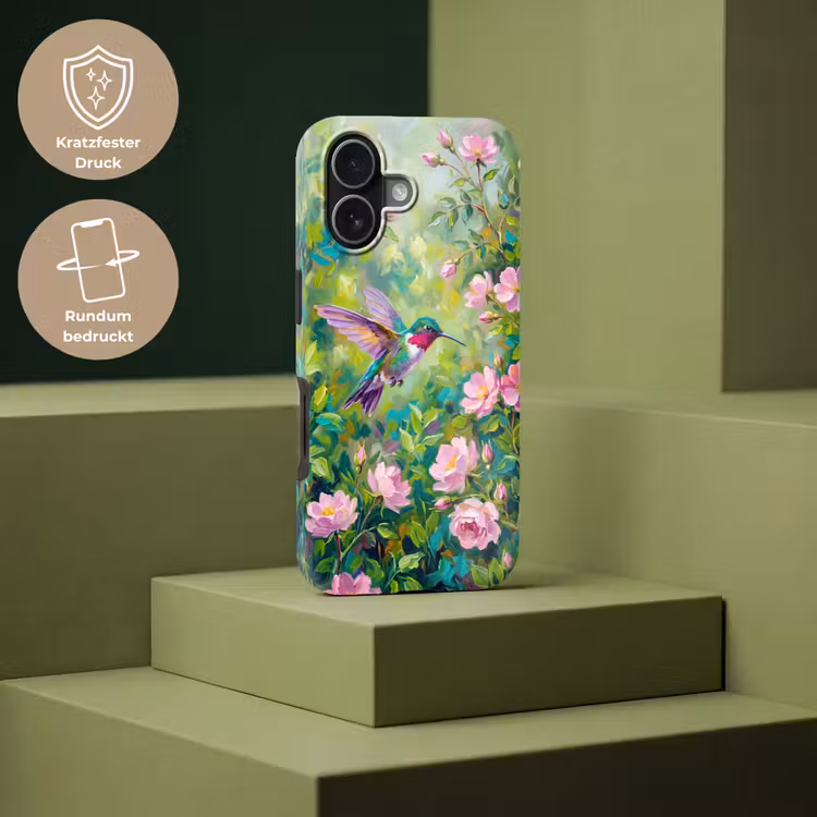 Kolibrie - Bloemen - Natuur - Kleurrijk Toughcase MagSafe Apple iPhone 17 klein -USP_PrintM_DE
