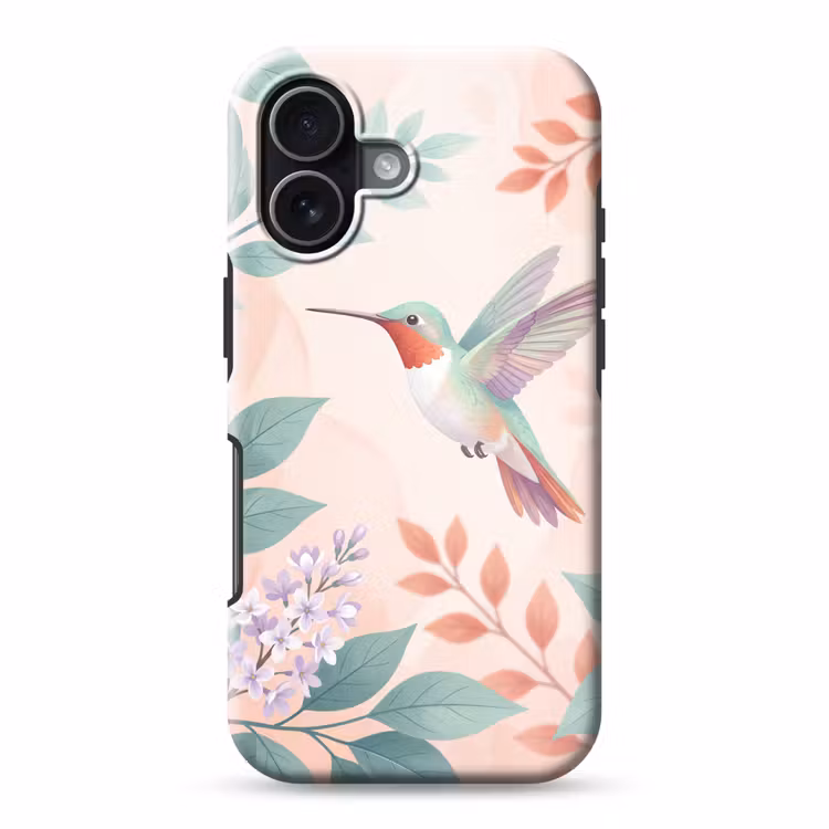 Kolibrie - Vliegen - Natuur - Illustratie - Kleurrijk Toughcase MagSafe Apple iPhone 17 klein -3d