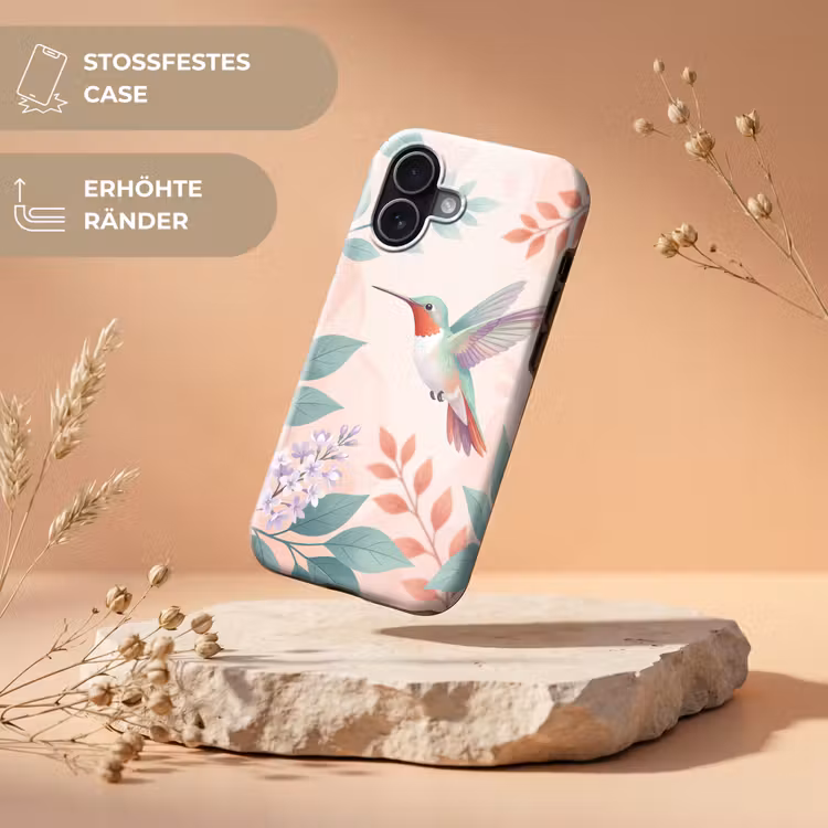 Kolibrie - Vliegen - Natuur - Illustratie - Kleurrijk Toughcase MagSafe Apple iPhone 17 klein -USP_RandenV_DE