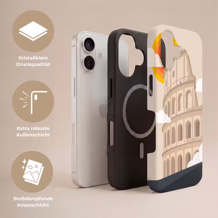Colosseum - Zonsopgang - Rome - Architectuur - Beige Toughcase MagSafe Apple iPhone 17 klein -USP_Lagen_DE