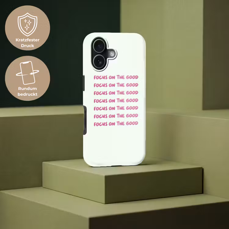 Focus on the good - Roze Toughcase MagSafe Apple iPhone 17 klein -USP_PrintM_DE