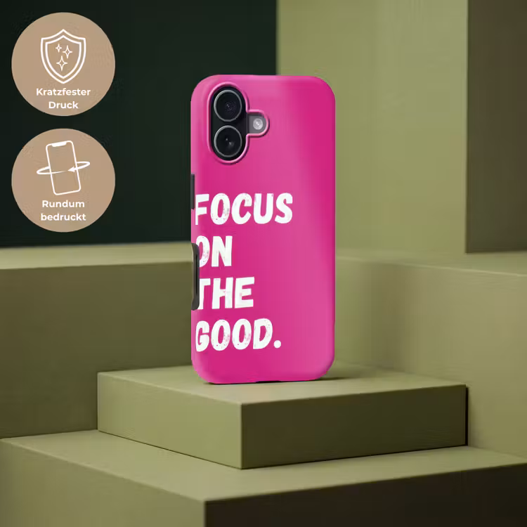 Focus on the good - Roze - Simple Toughcase MagSafe Apple iPhone 17 klein -USP_PrintM_DE