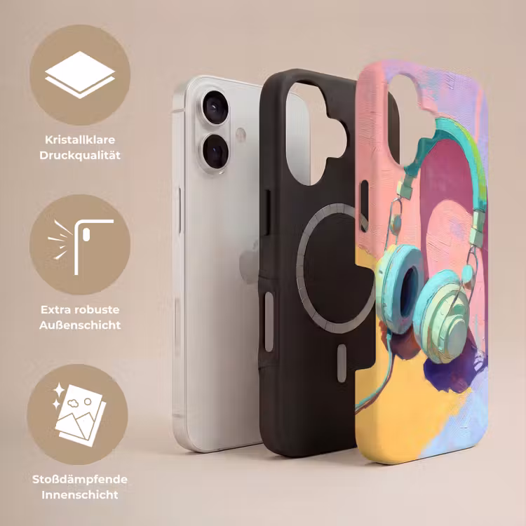 Koptelefoon - Mintgroen - Draad Toughcase MagSafe Apple iPhone 17 klein -USP_Lagen_DE