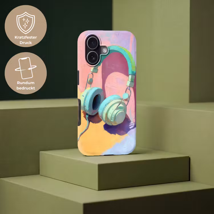 Koptelefoon - Mintgroen - Draad Toughcase MagSafe Apple iPhone 17 klein -USP_PrintM_DE