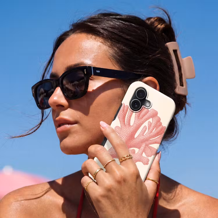 Koraal - Stipjes - Roze Toughcase MagSafe Apple iPhone 17 klein -Sfeer2V