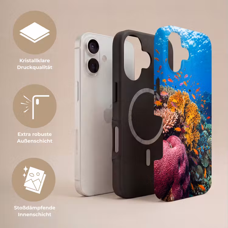 Koraal - Vissen - Oceaan - Natuur - Kleurrijk Toughcase MagSafe Apple iPhone 17 klein -USP_Lagen_DE