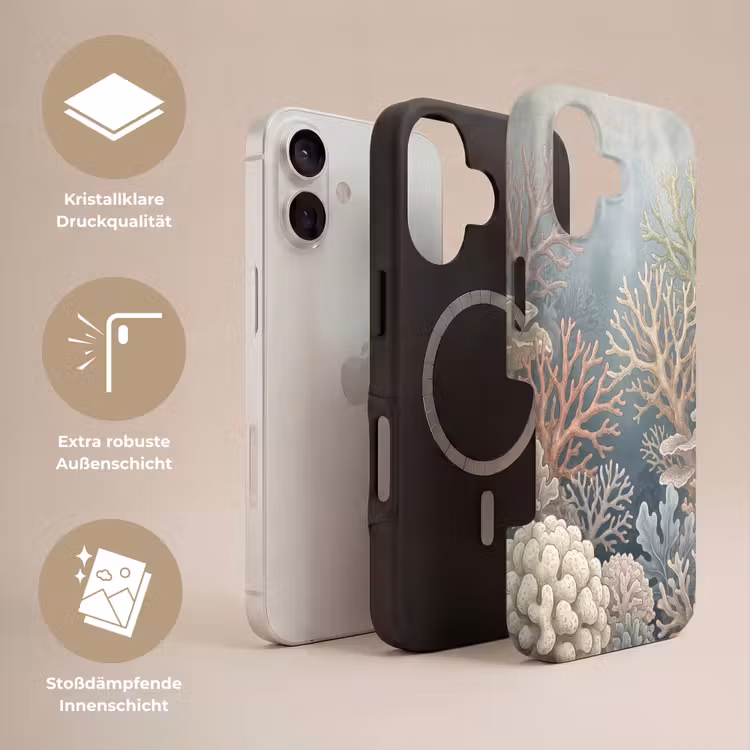Koraal - Zeeleven - Onderwater - Illustratie - Natuur Toughcase MagSafe Apple iPhone 17 klein -USP_Lagen_DE