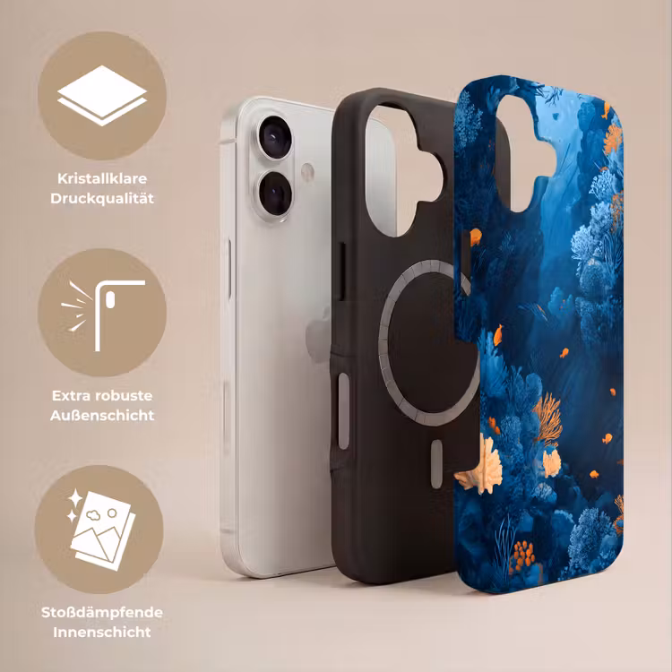 Koraalrif - Vissen - Oceaan - Blauw Toughcase MagSafe Apple iPhone 17 klein -USP_Lagen_DE