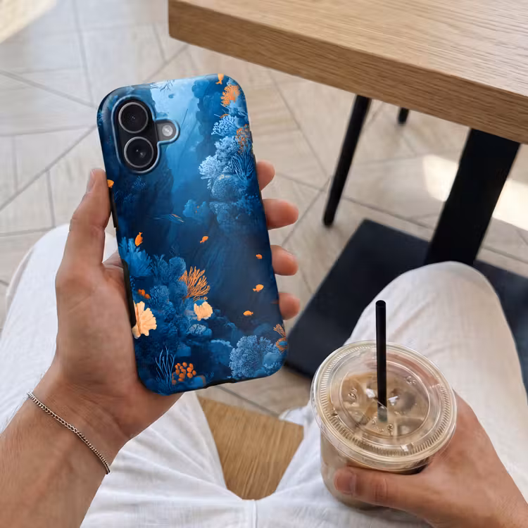 Koraalrif - Vissen - Oceaan - Blauw Toughcase MagSafe Apple iPhone 17 klein -Sfeer1M