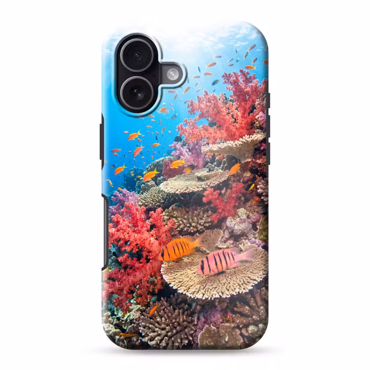 Koraalrif - Vissen - Onderwater - Tropisch - Rood Toughcase MagSafe Apple iPhone 17 klein -3d