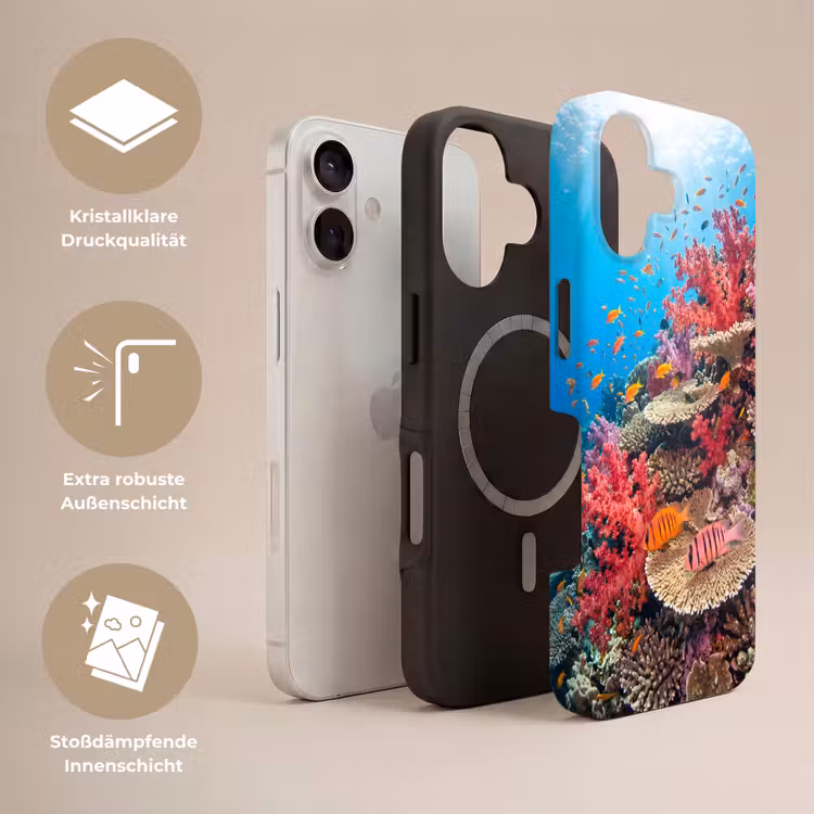 Koraalrif - Vissen - Onderwater - Tropisch - Rood Toughcase MagSafe Apple iPhone 17 klein -USP_Lagen_DE
