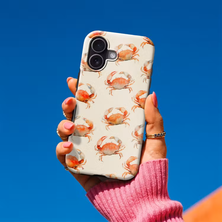 Krabben - Patroon - Oranje Toughcase MagSafe Apple iPhone 17 klein 1017 -Sfeer1V