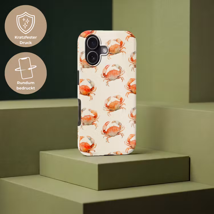 Krabben - Patroon - Oranje Toughcase MagSafe Apple iPhone 17 klein 1017 -USP_PrintM_DE