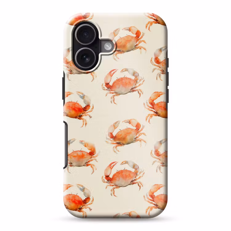 Krabben - Patroon - Oranje Toughcase MagSafe Apple iPhone 17 klein 1017 -3d