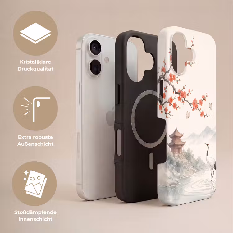 Kraanvogel - Azië - Klassiek Toughcase MagSafe Apple iPhone 17 klein -USP_Lagen_DE